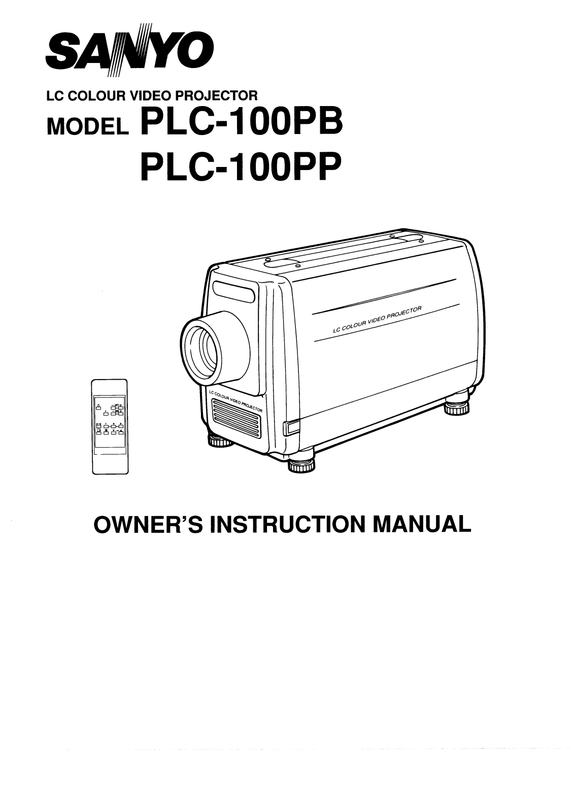 Sanyo PLC-100PB, PLC-100PP Instruction Manual