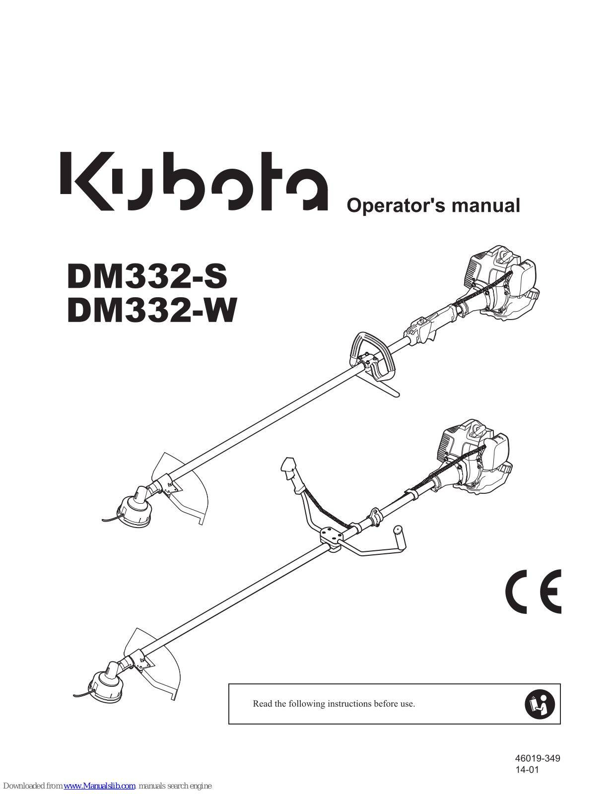 Kubota DM332-S, DM332-W Operator's Manual