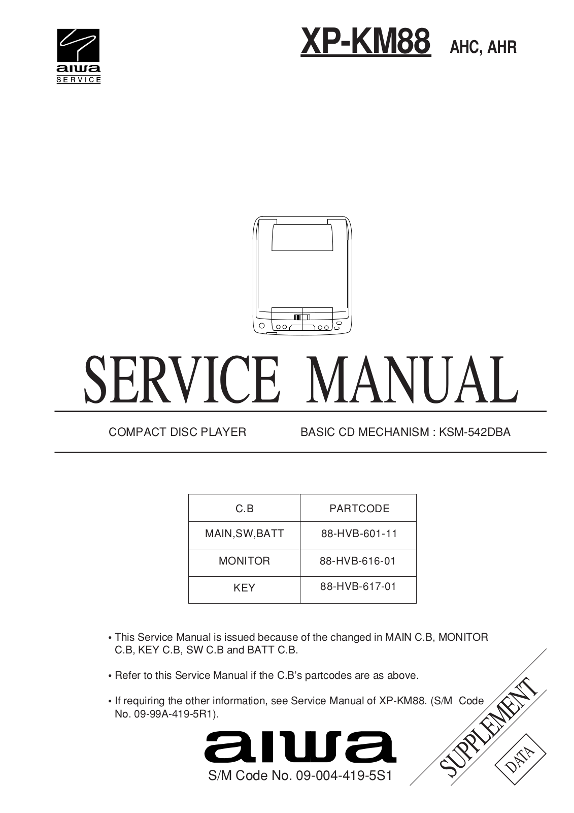 Aiwa XP-KM88 Service Manual