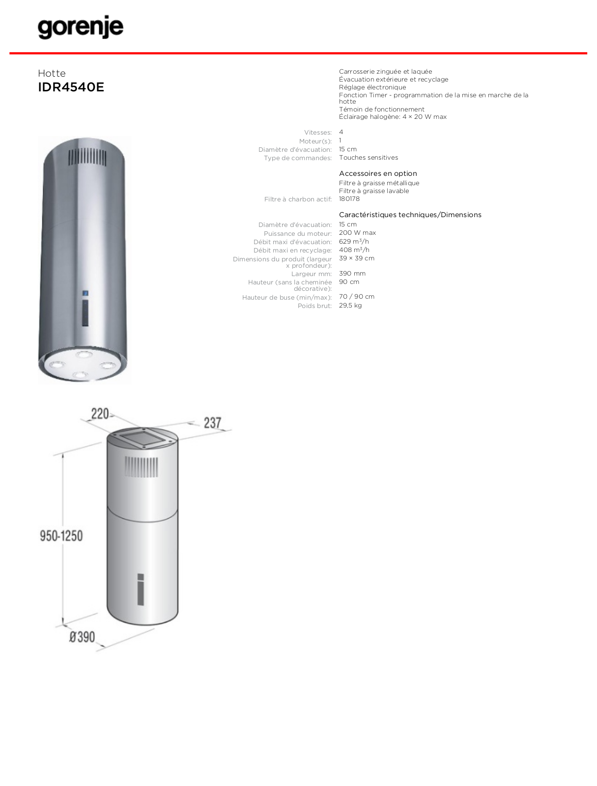 GORENJE IDR4540E User Manual