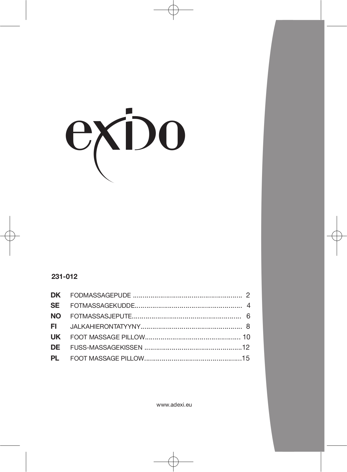 Exido 231-012 User Manual - ManualMachine.com