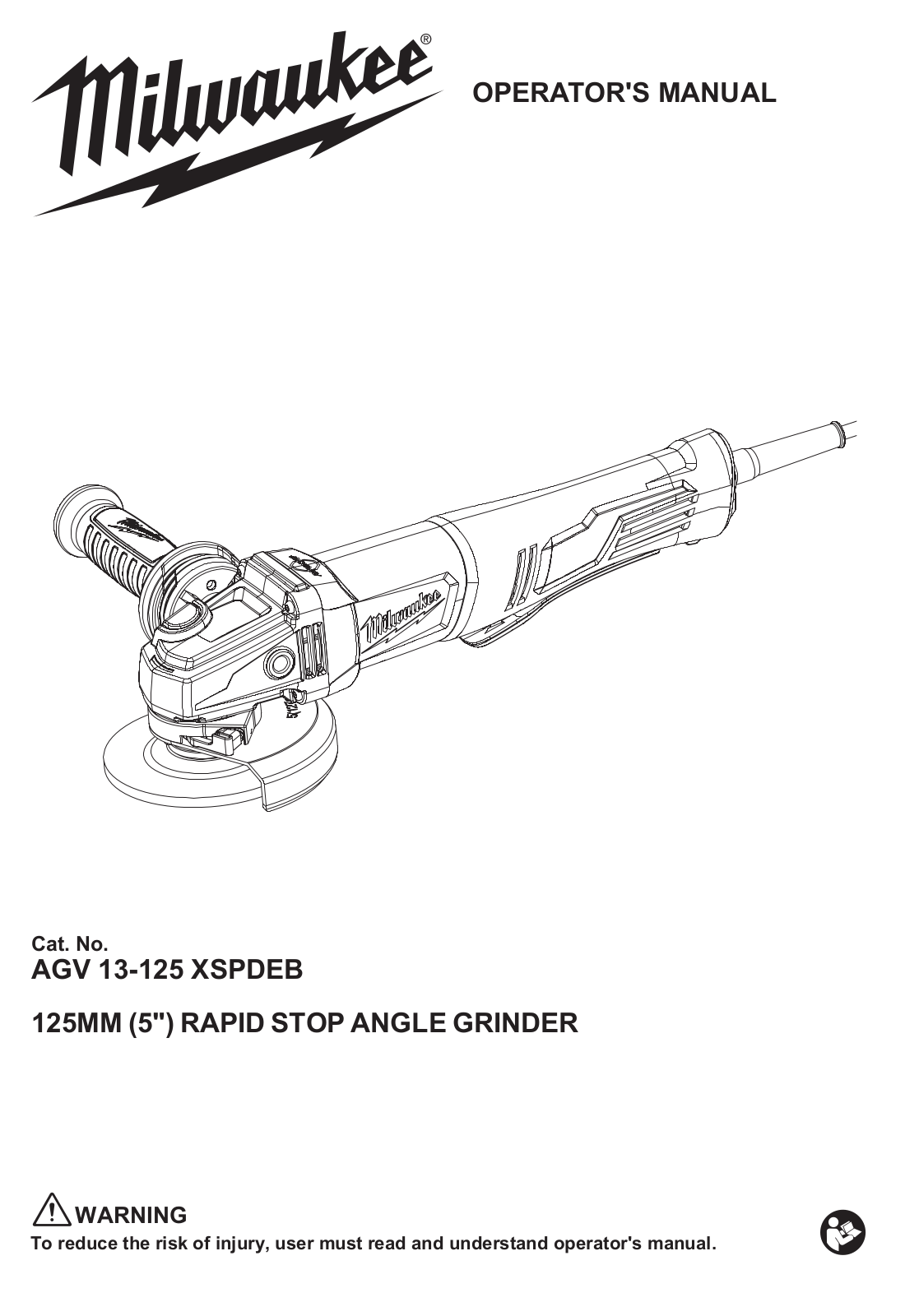 Milwaukee AGV 13-125 XSPDEB Operator's Manual