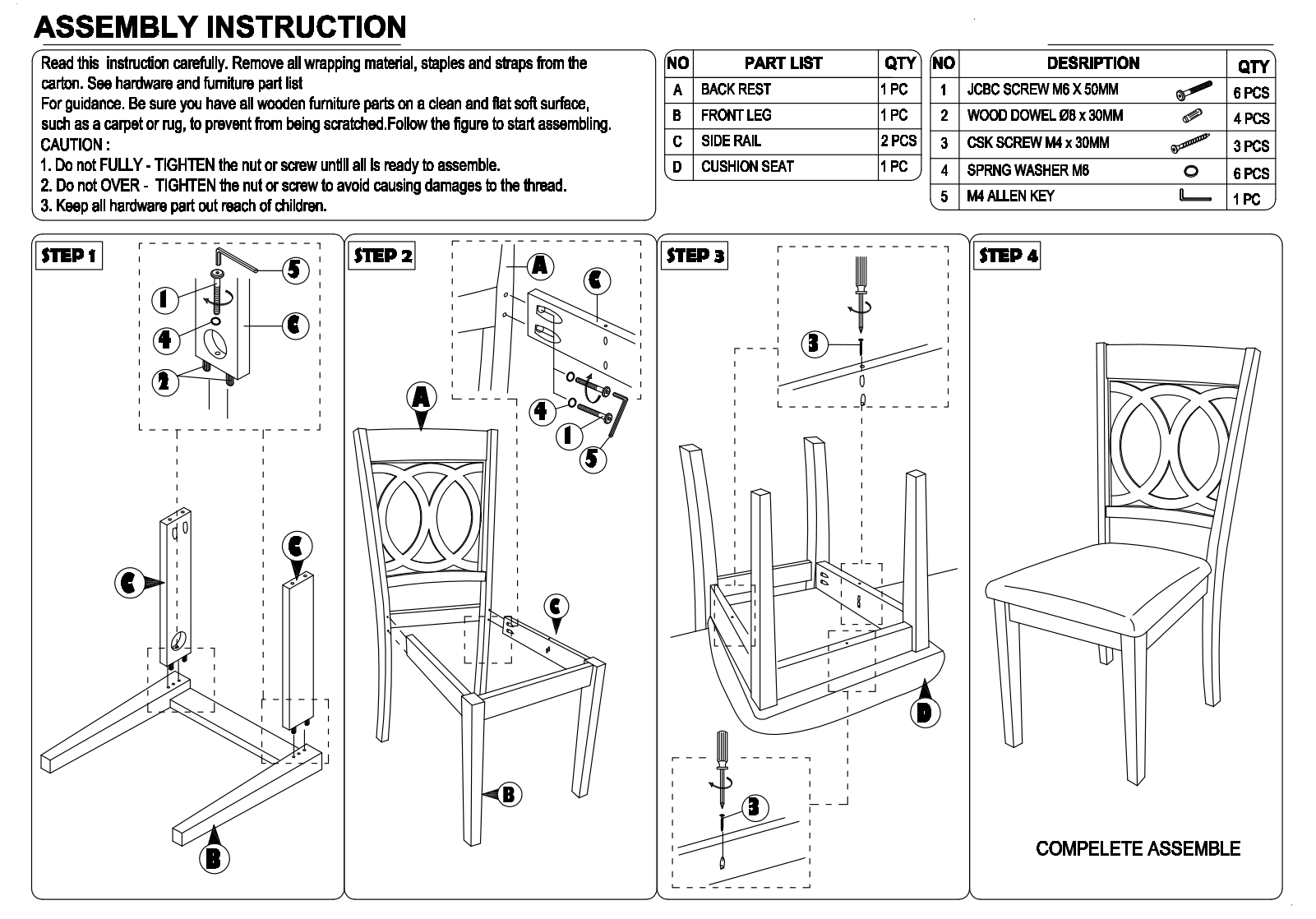 Wholesale Interiors SANNEGREYDARKBROWN5PCDININGSET User Manual