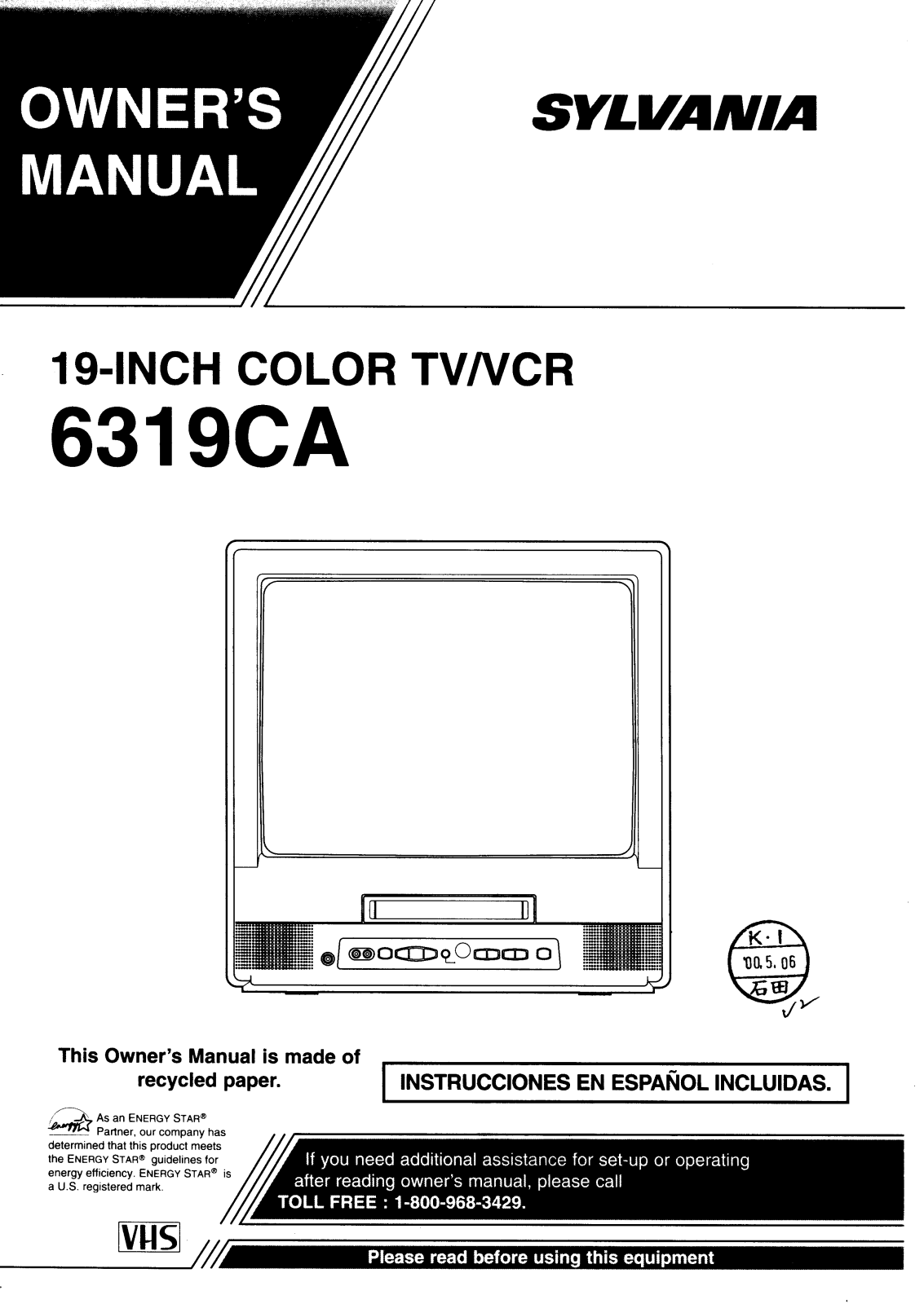 Sylvania 6319CA User Manual