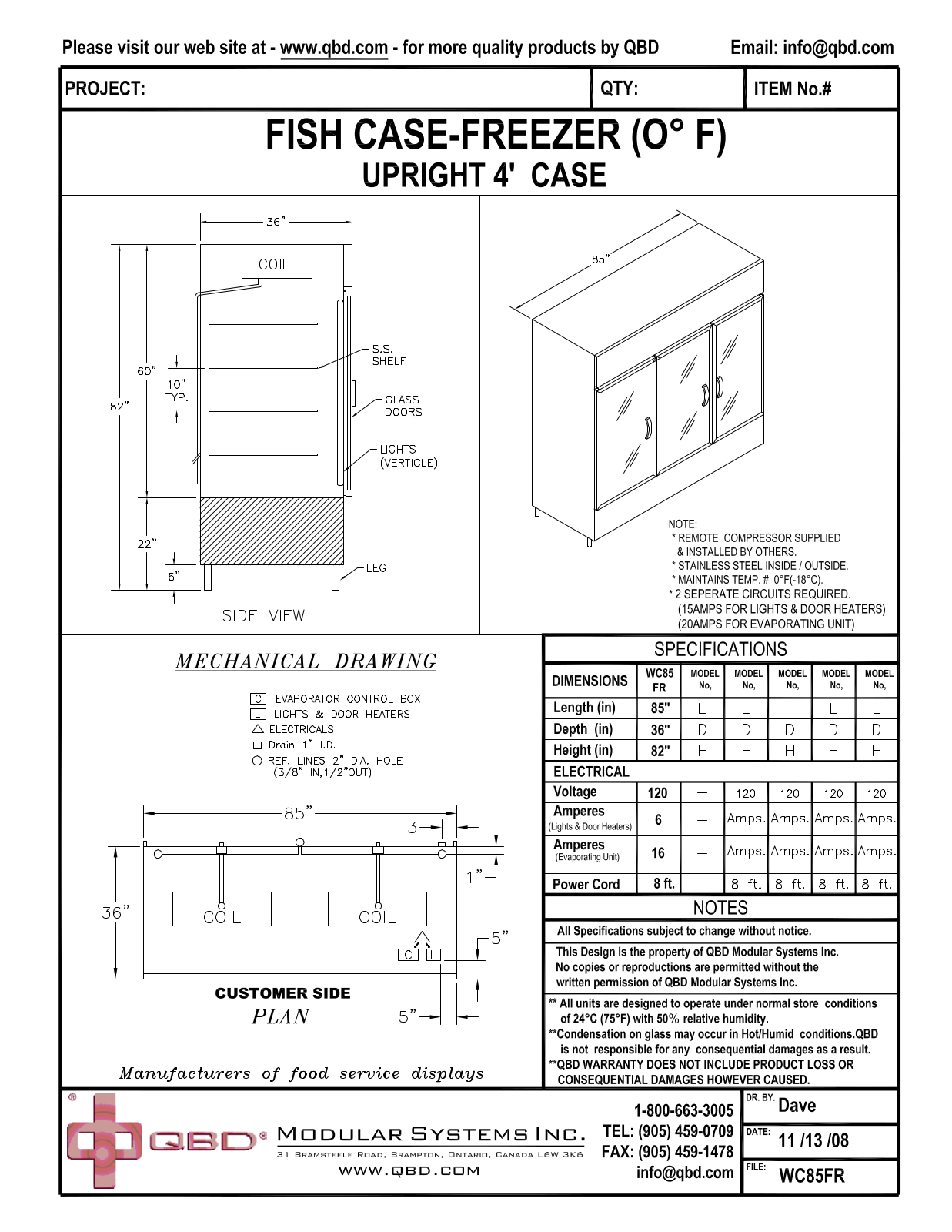 QBD WC85FR User Manual