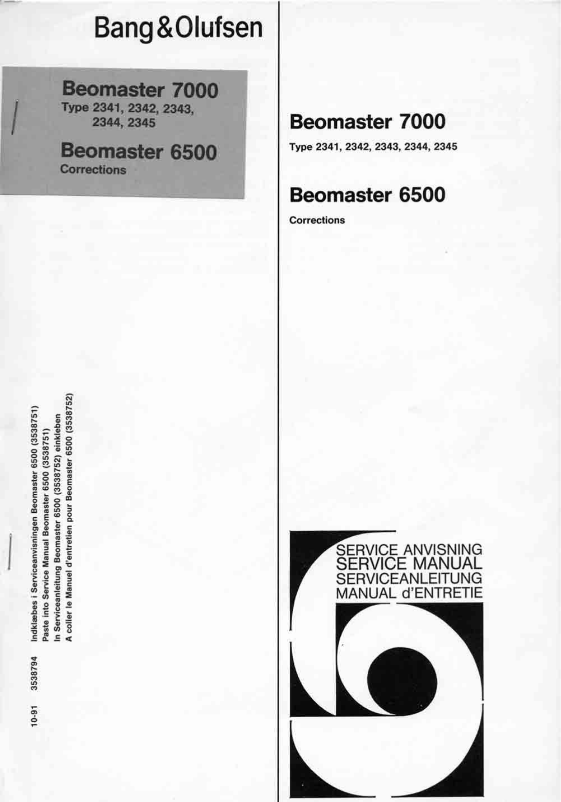 Bang and Olufsen Beomaster 7000 Schematic