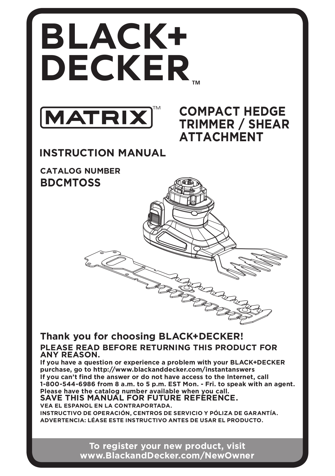 Black & Decker Bdcmtoss User Manual