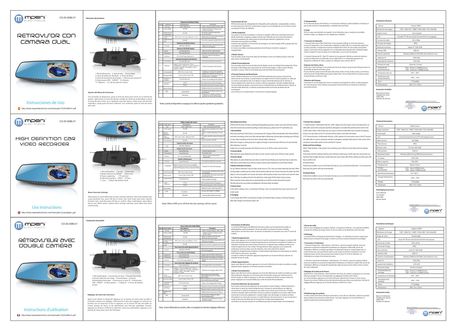 imperii electronics High Definition Car Video Recorder Instruction Manual