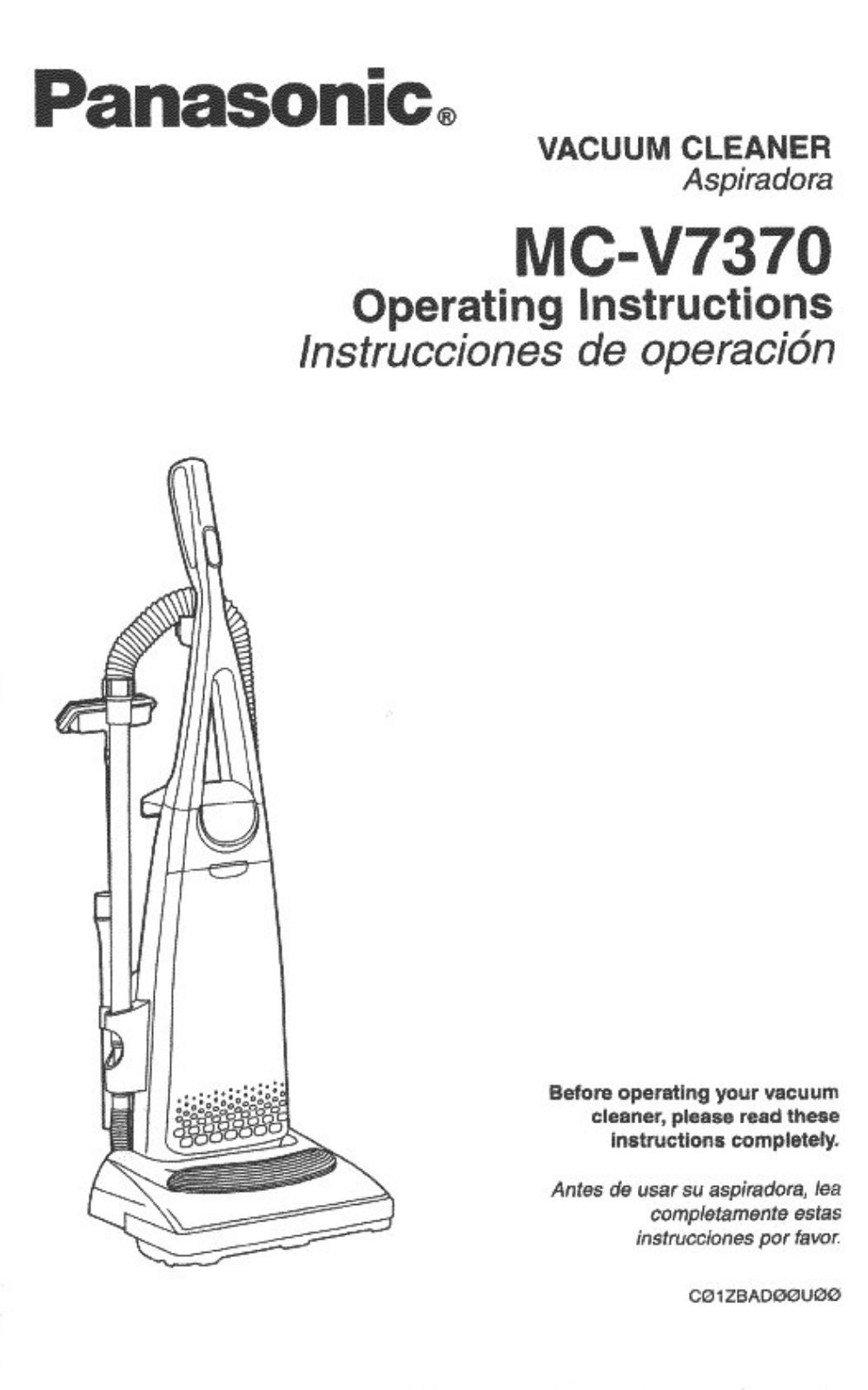 Panasonic MC-V7370 User Manual