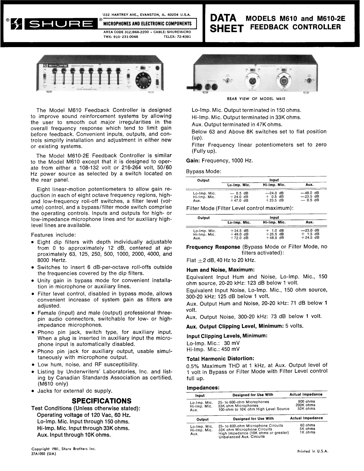 Shure M610 User Guide - ManualMachine.com