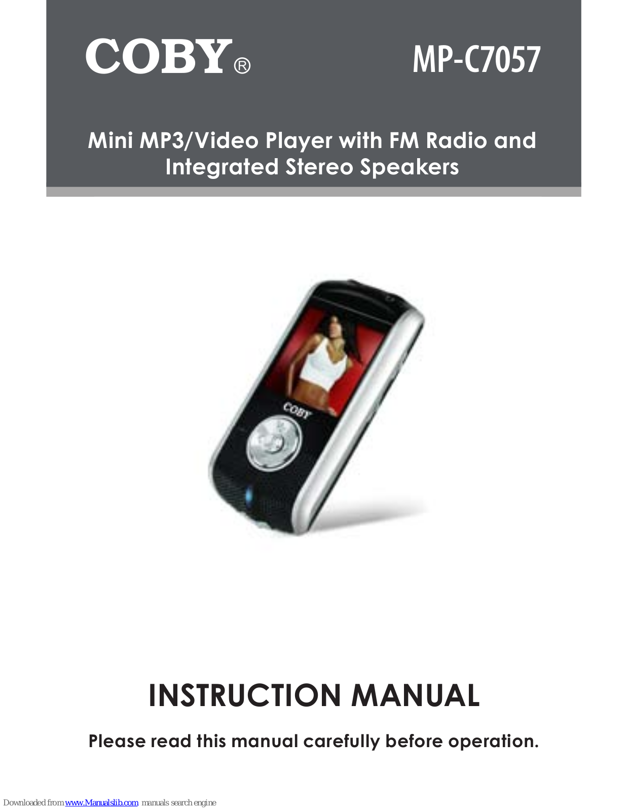 Coby MP-C7057, MP-C7087, C7097 - 2 GB Digital Player Instruction Manual