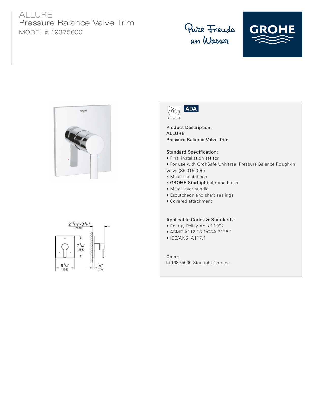 GROHE GRH3960 Specifications - ManualMachine.com