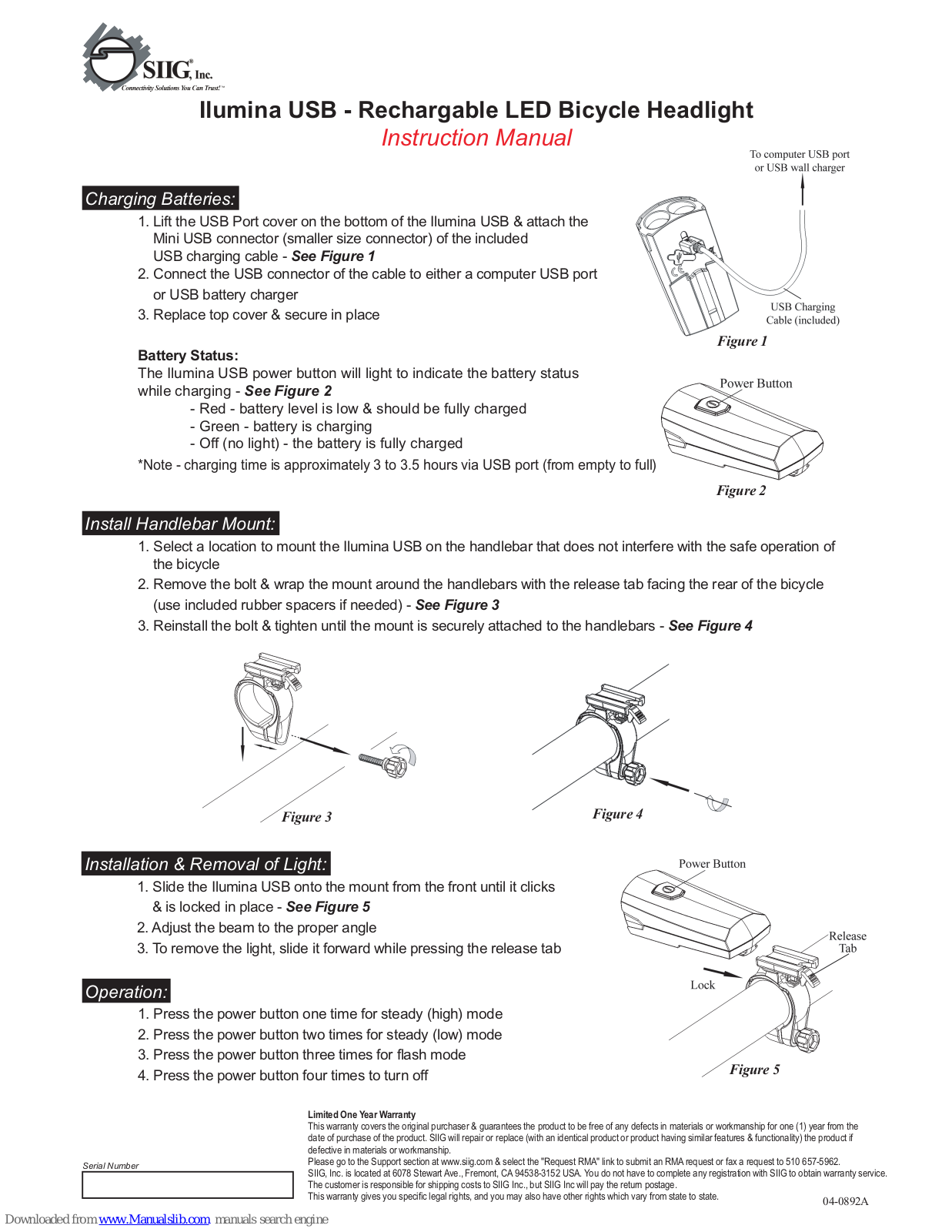 SIIG Ilumina USB Instruction Manual