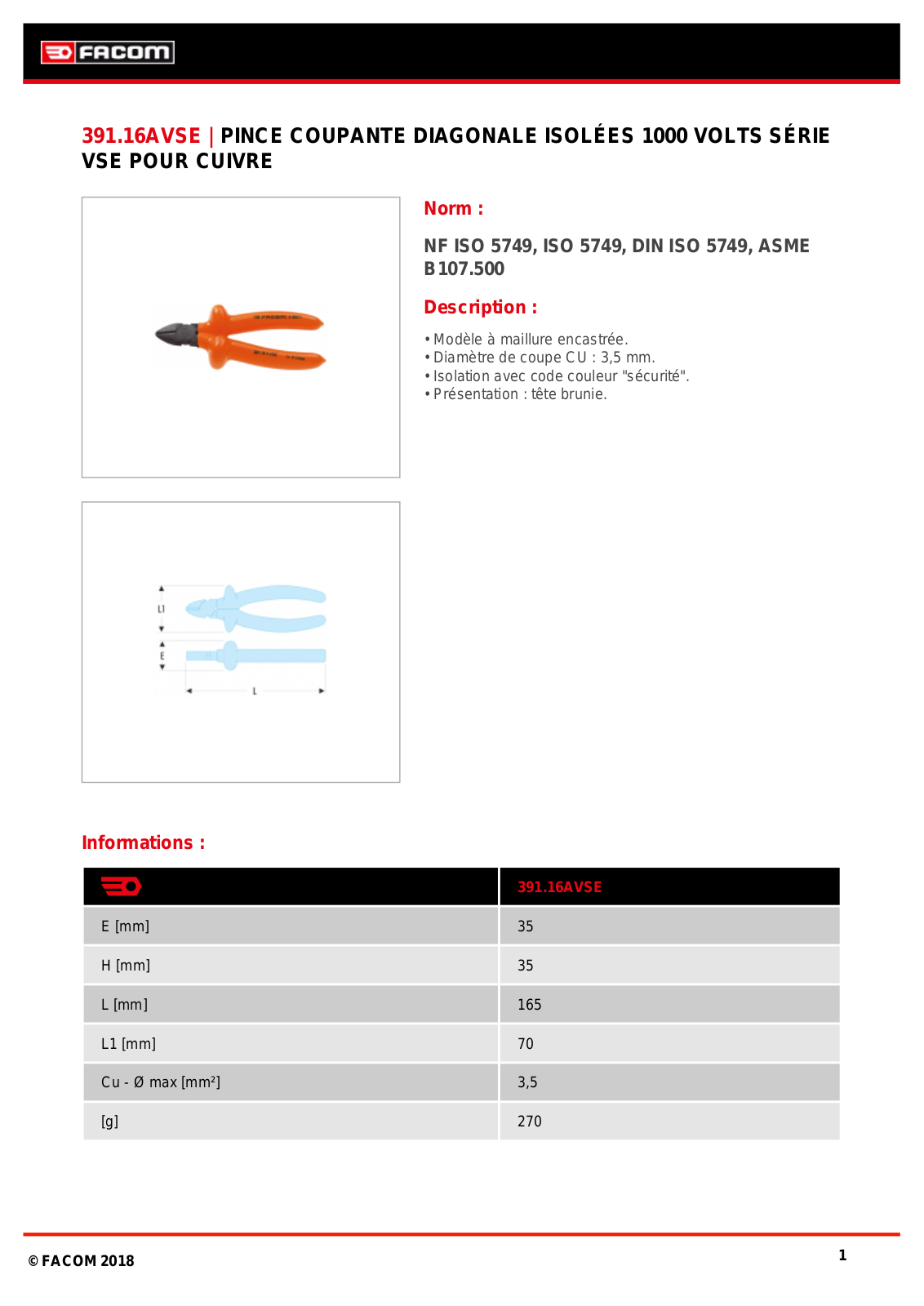 Facom 391.16AVSE Specification - ManualMachine.com