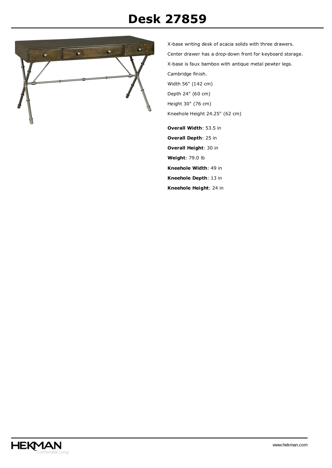 Hekman W002676530 Specifications - ManualMachine.com