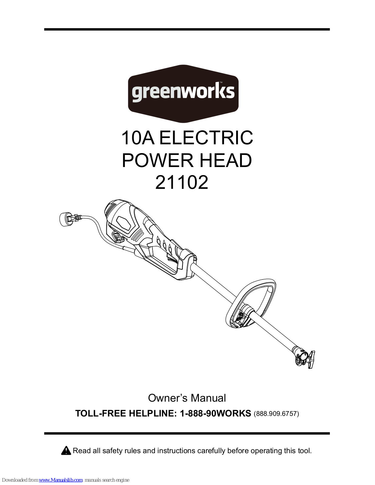 GreenWorks 21102, 21142 Owner's Manual