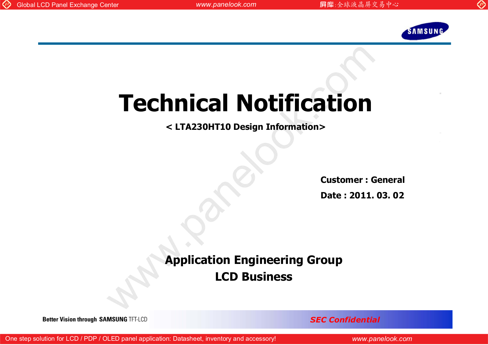 SAMSUNG LTA230HT10 Specification - ManualMachine.com