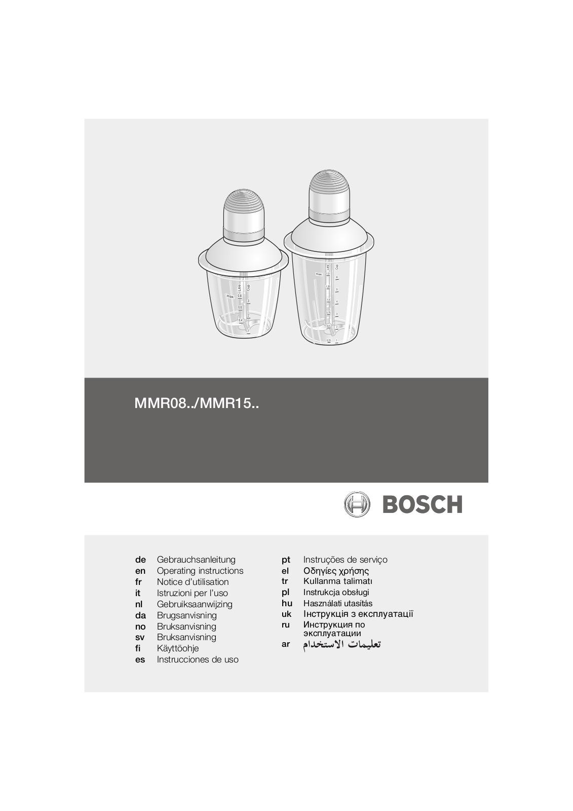 Bosch MMR 1500, MMR 1501 User Manual