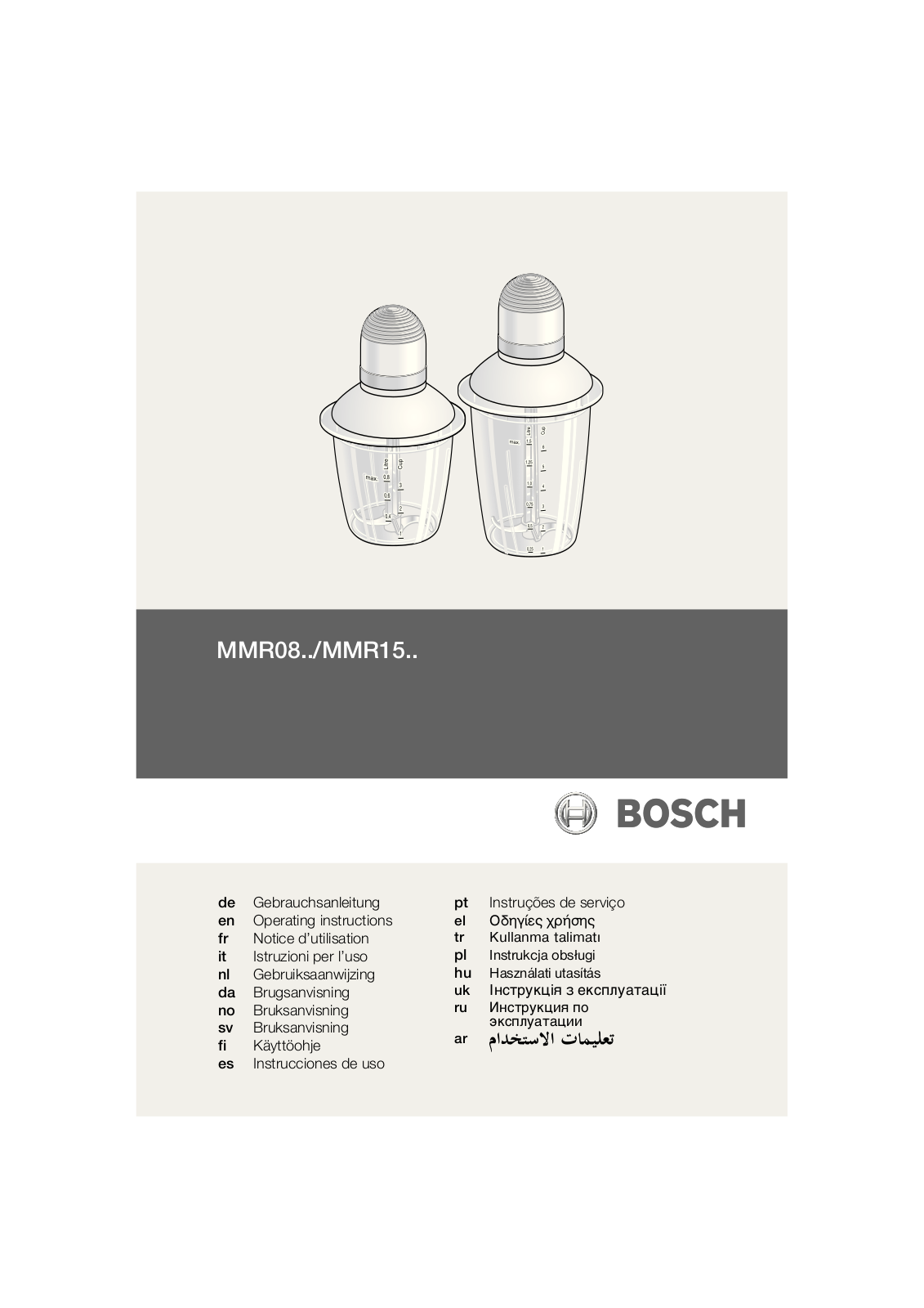 Bosch MMR 1500, MMR 1501 User Manual