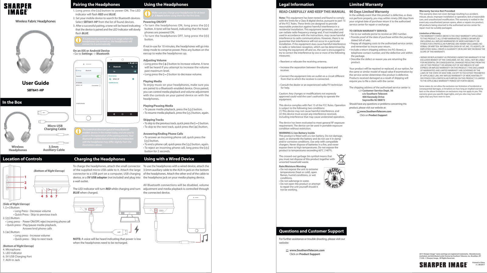 Sharper image SBT641-HP User Manual