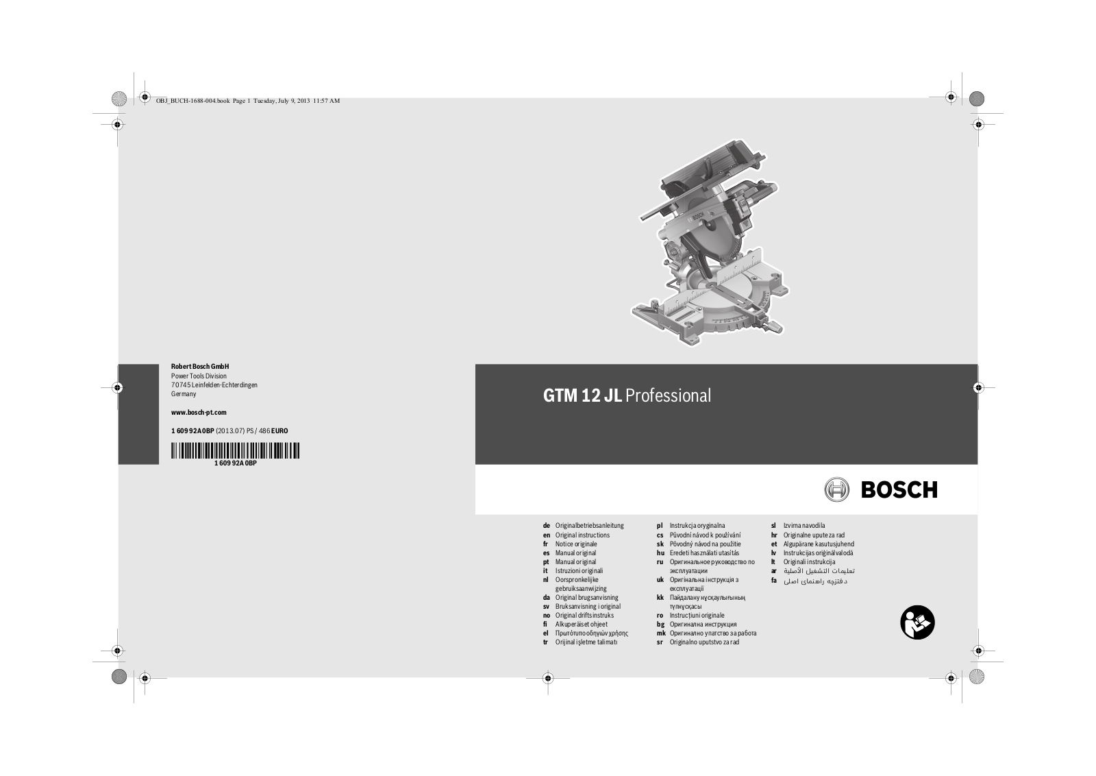 Bosch GTM 12 JL User Manual