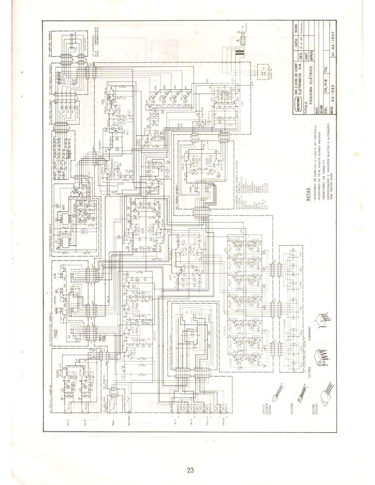 CCE GX-250 Schematic