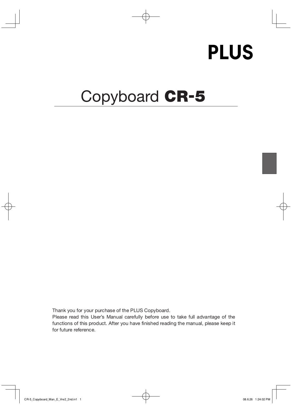 PLUS Vision CR-5 User's Manual