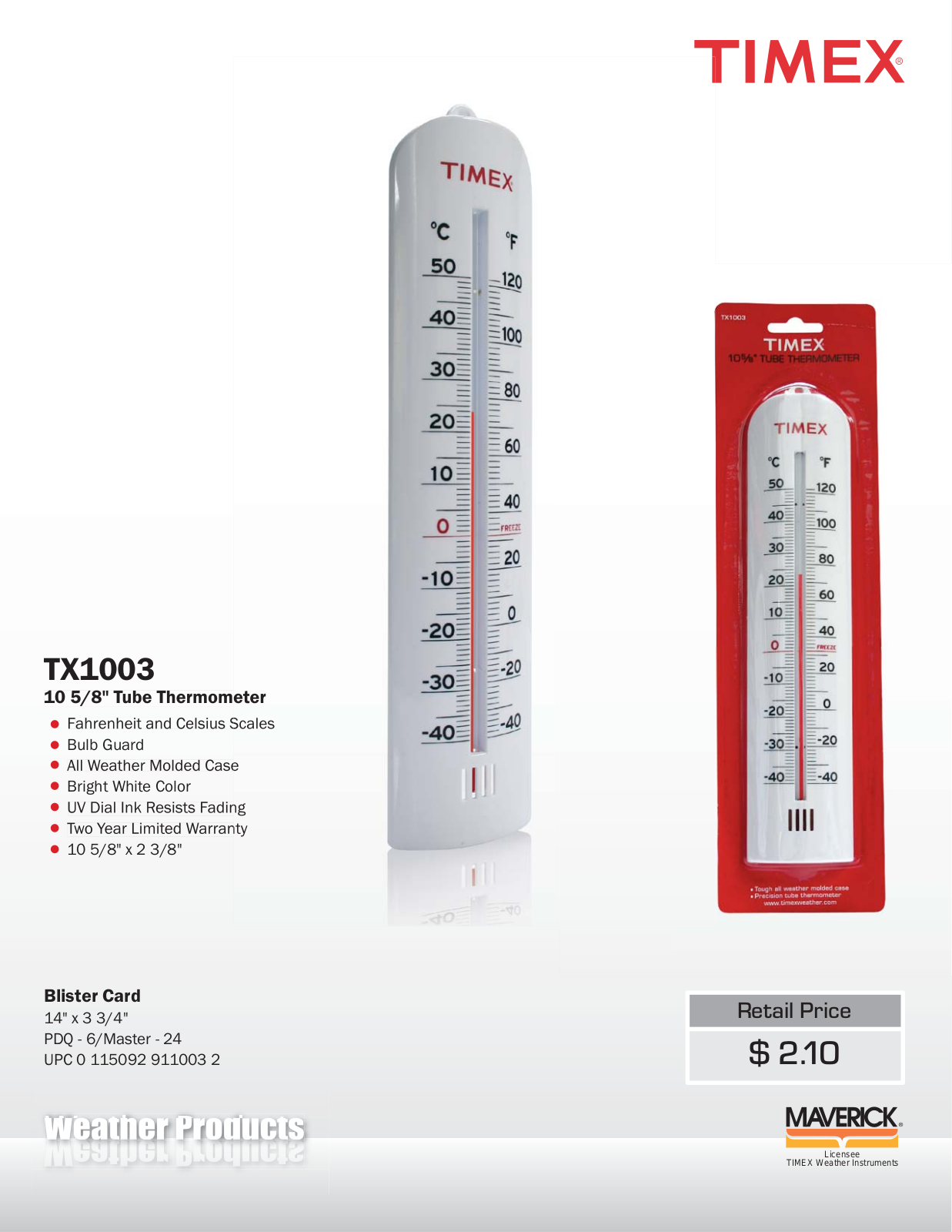 TIMEX Weather Products TX-1003 User Manual