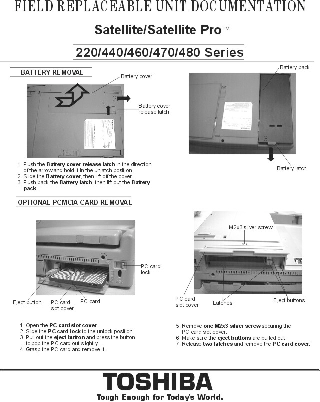 Toshiba Satellite 480, Satellite 470, Satellite 440, Satellite 460, Satellite 220 Service Manual