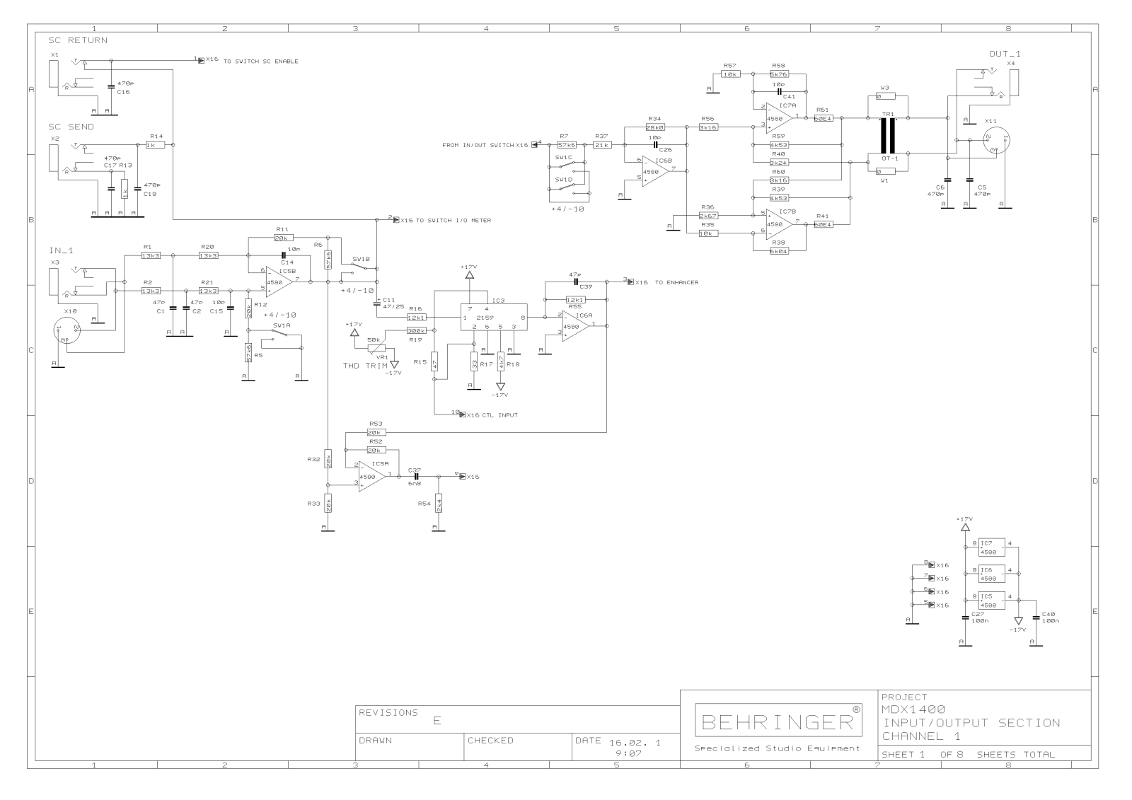 Behringer MDX-1400 Schematic