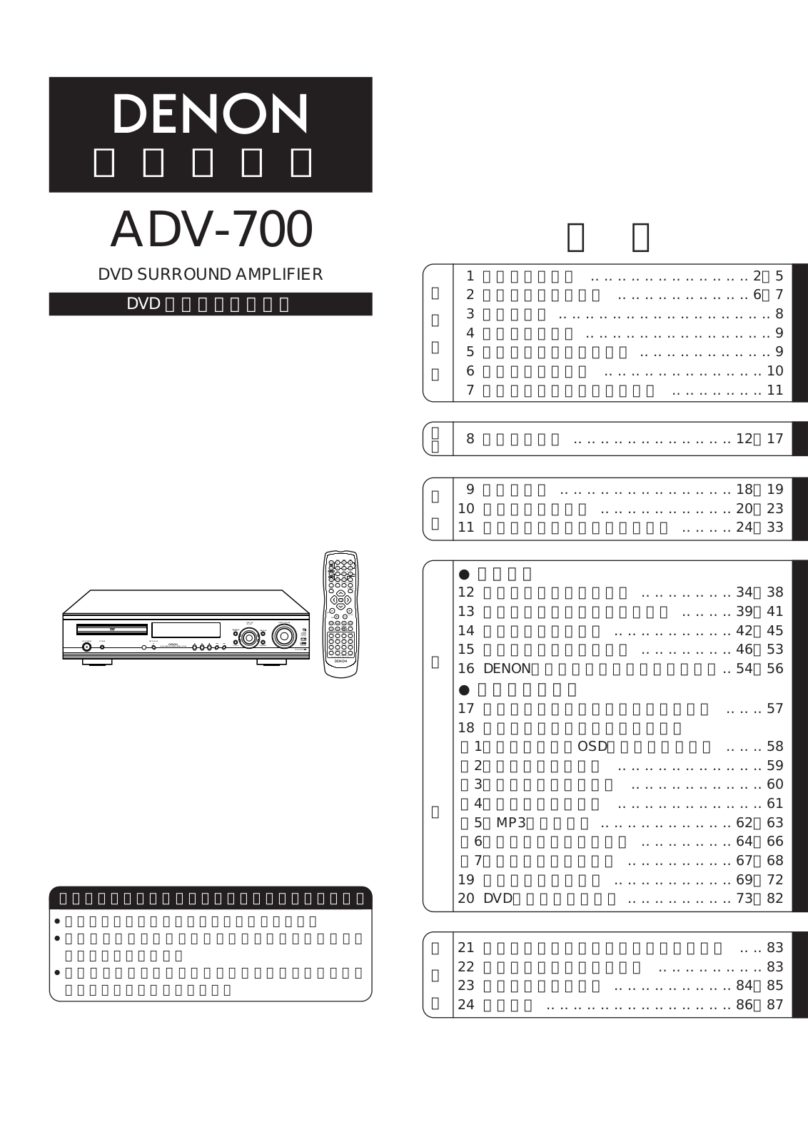 Denon ADV-700 User Manual