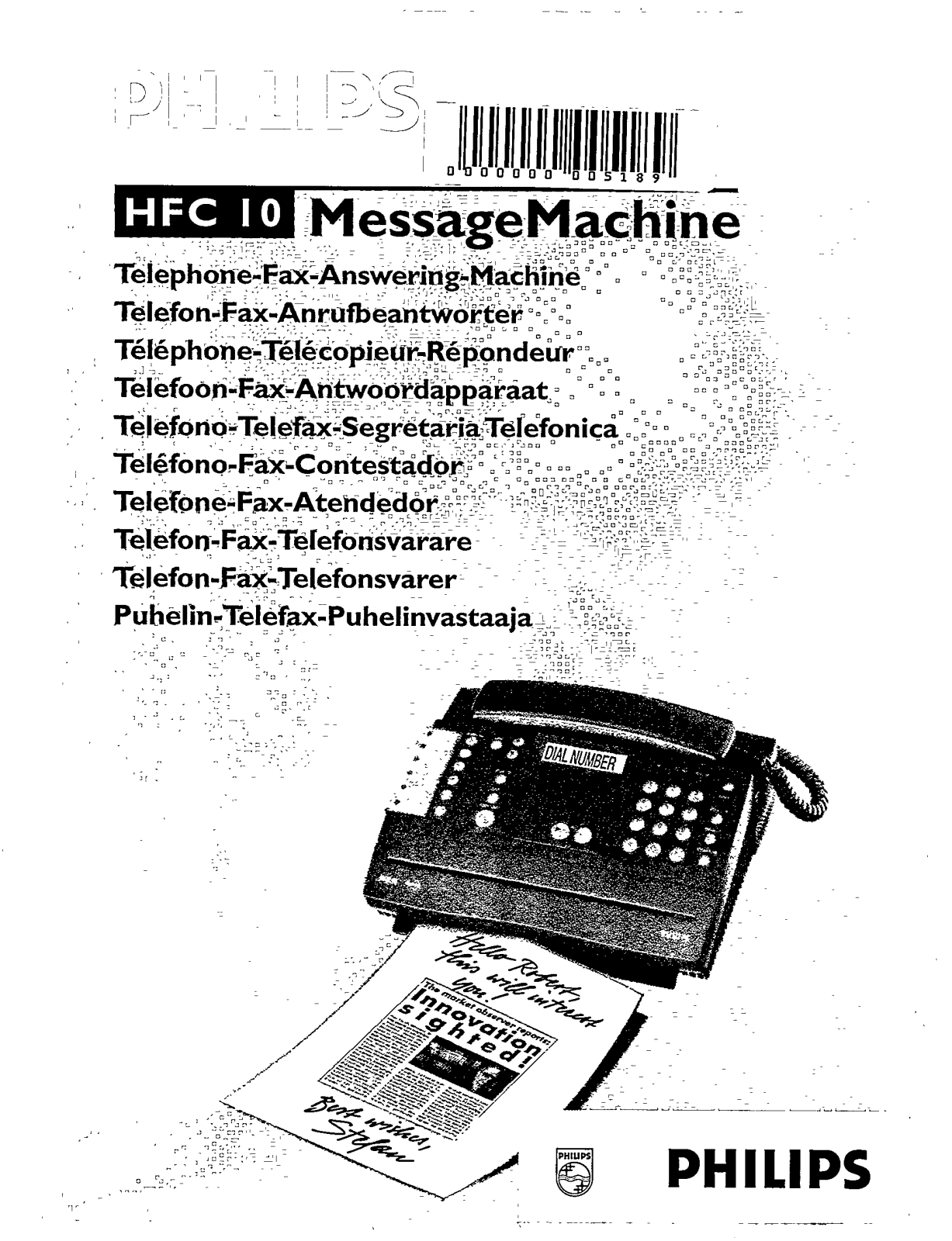 Philips HFC10S/02L, HFC10S/02, HFC10A1/05, HFC10A1/03, HFC10A1/09 User Manual