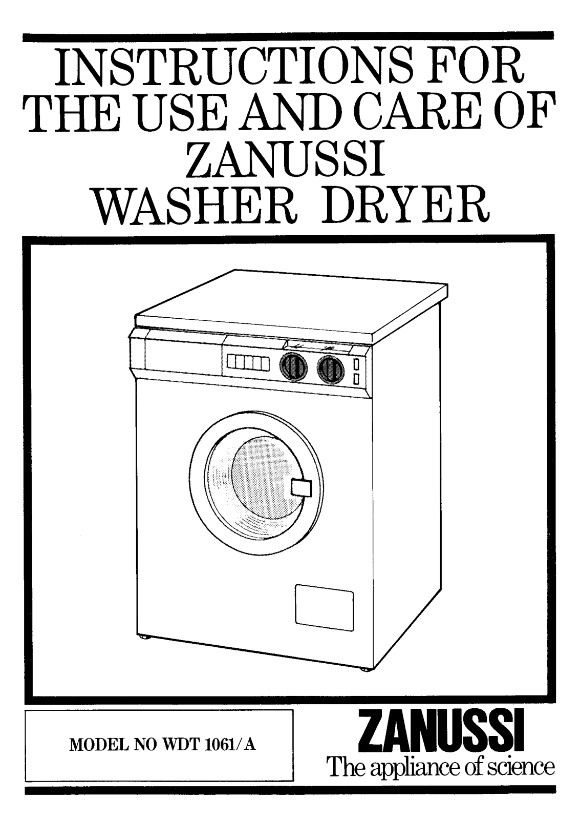 Zanussi WDT1061 User Manual