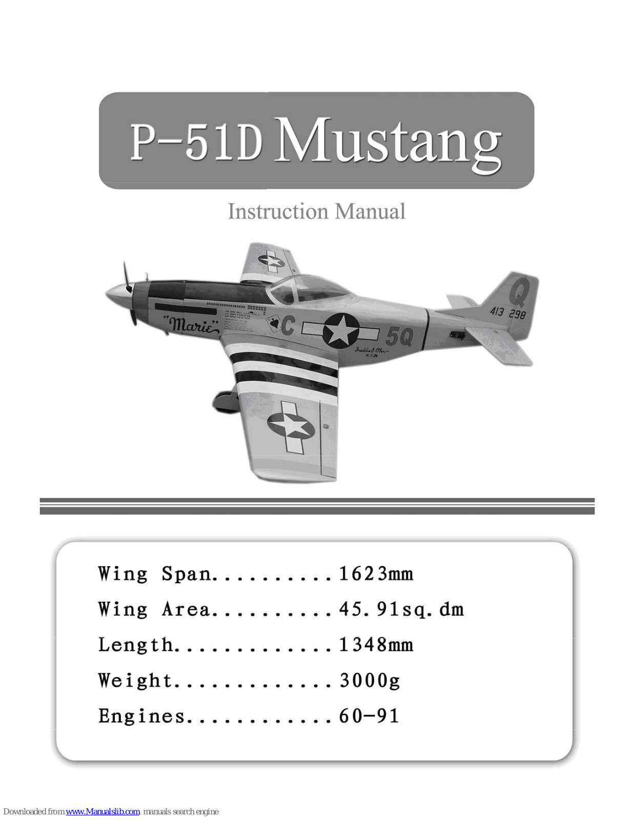 Hangar 9 P-51D-60 Mustang Instruction Manual