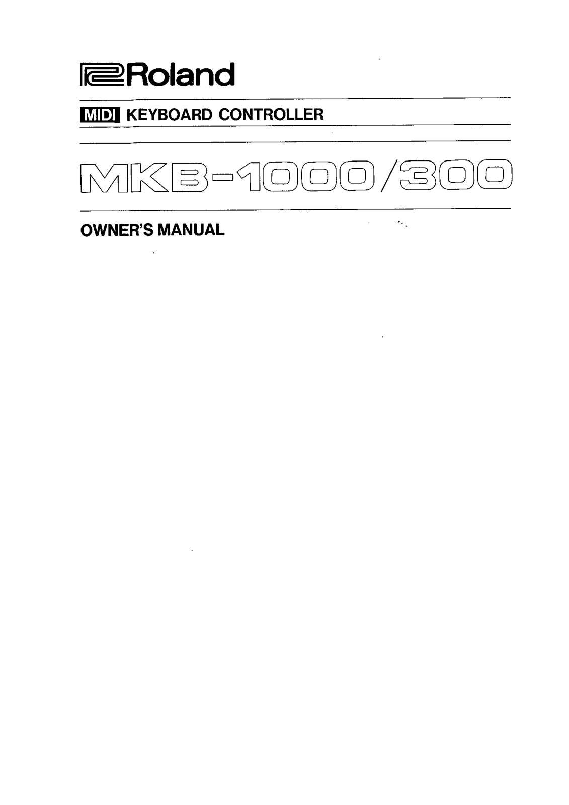 Roland MKB 300 Service Manual