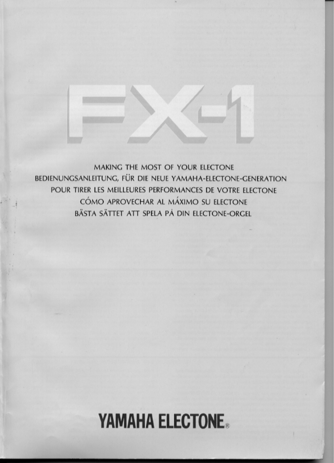 Yamaha FX1E User Manual