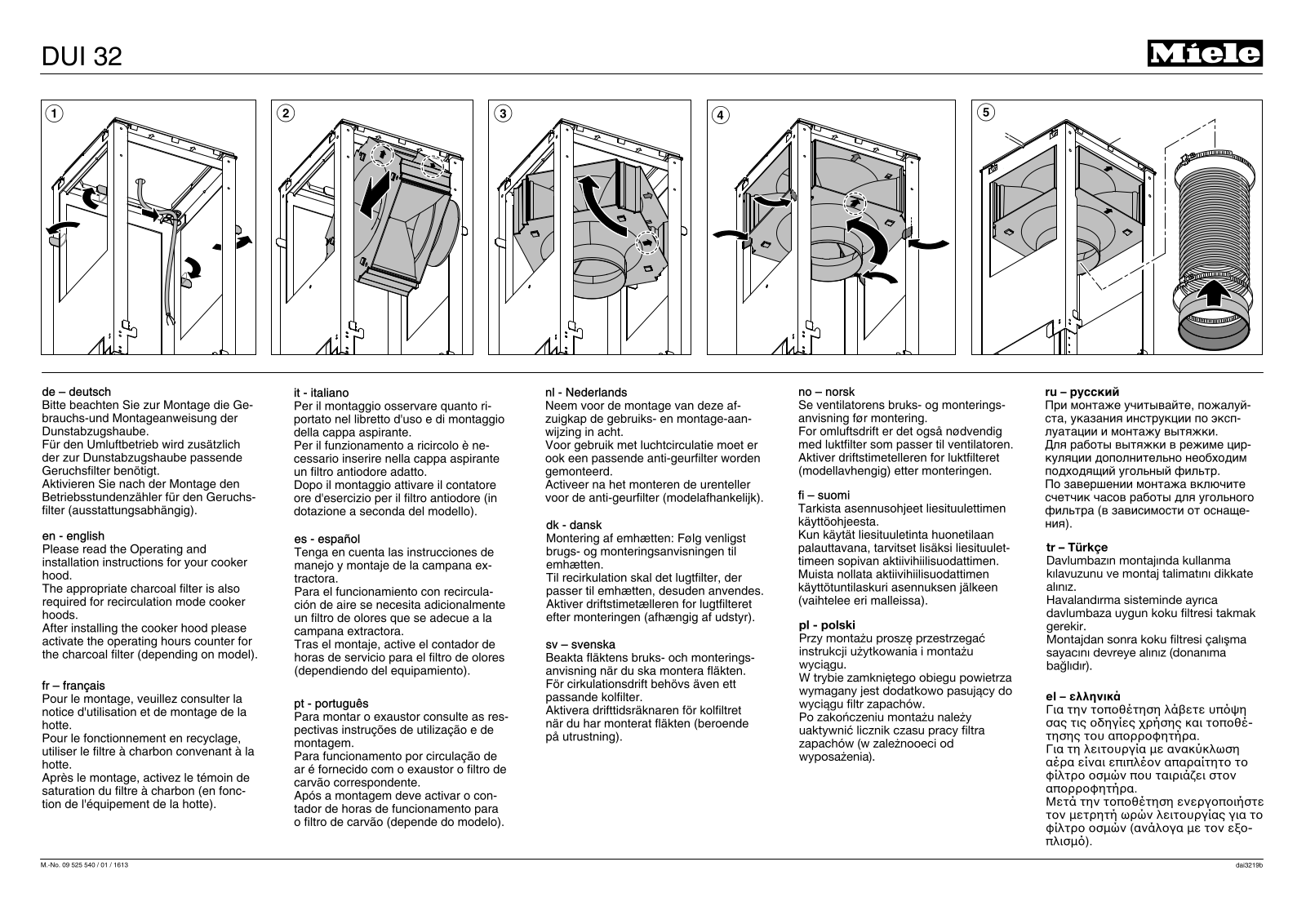 Miele DUI32 Installation instructions - accessories