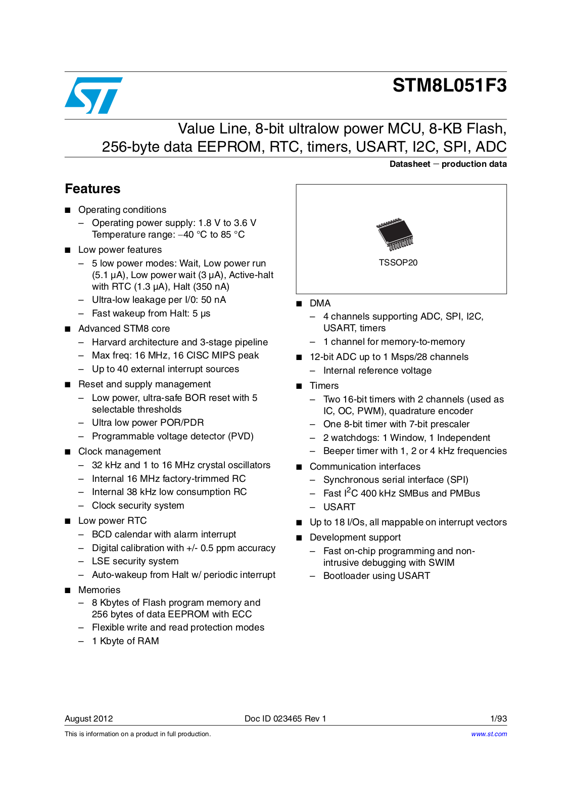 ST STM8L051F3 User Manual