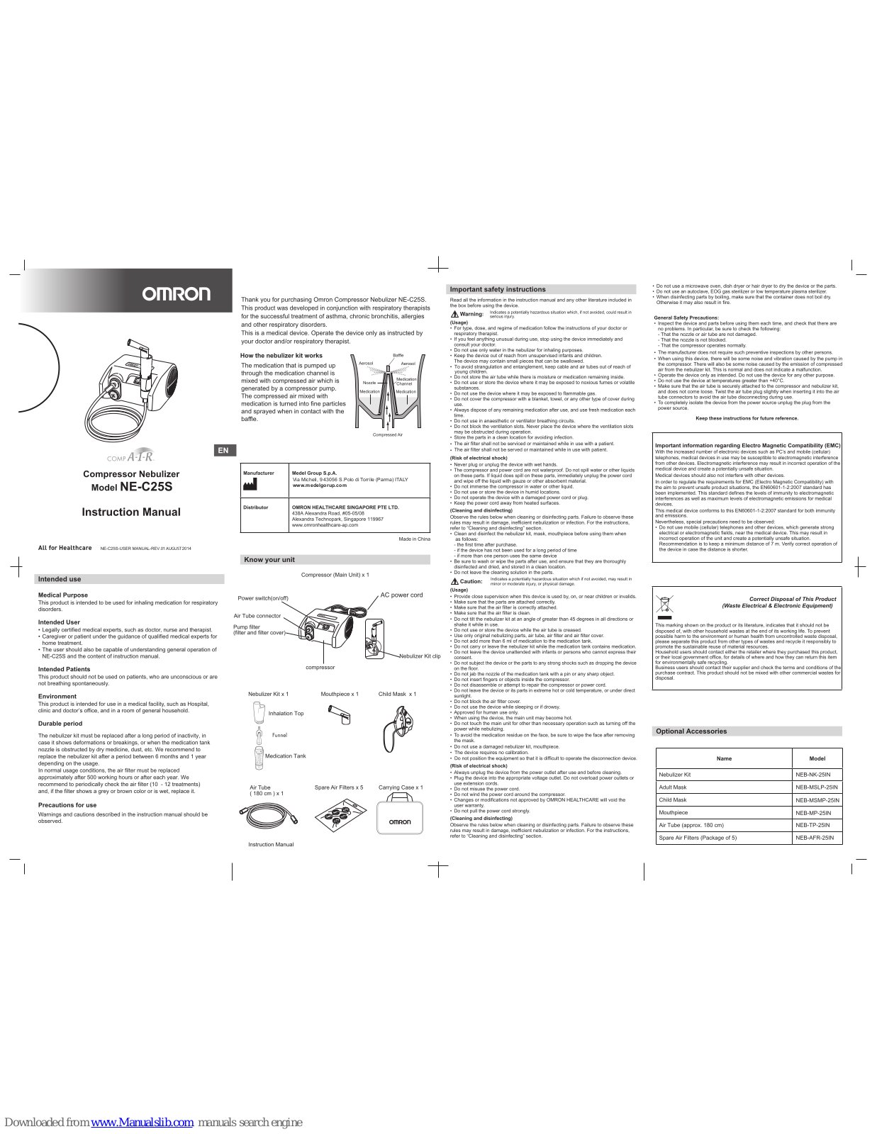 Omron NE-C25S Instruction Manual