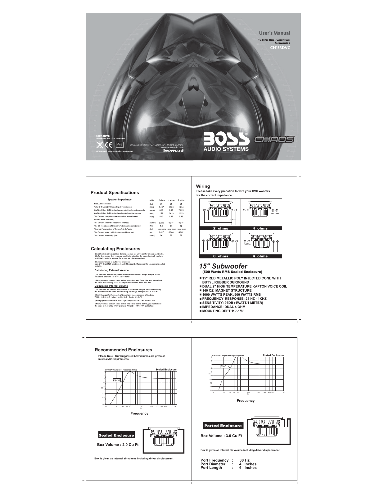 Boss Audio CH153DVC User Manual