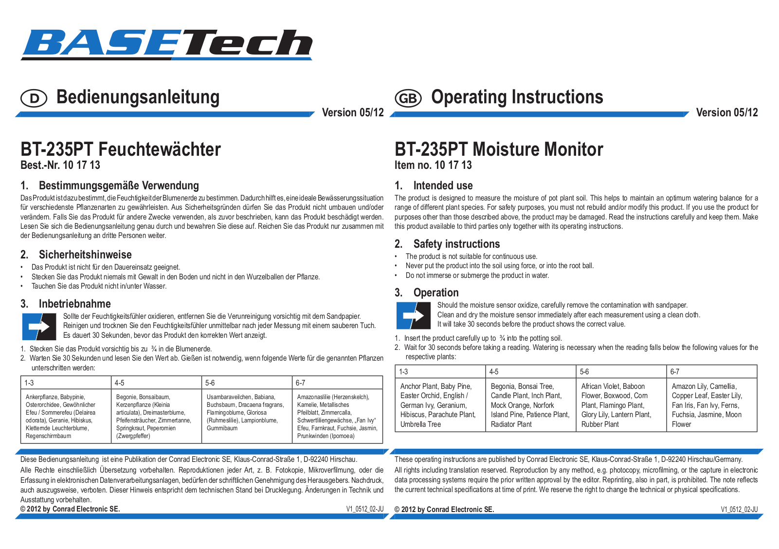 Basetech BT-235PT User guide