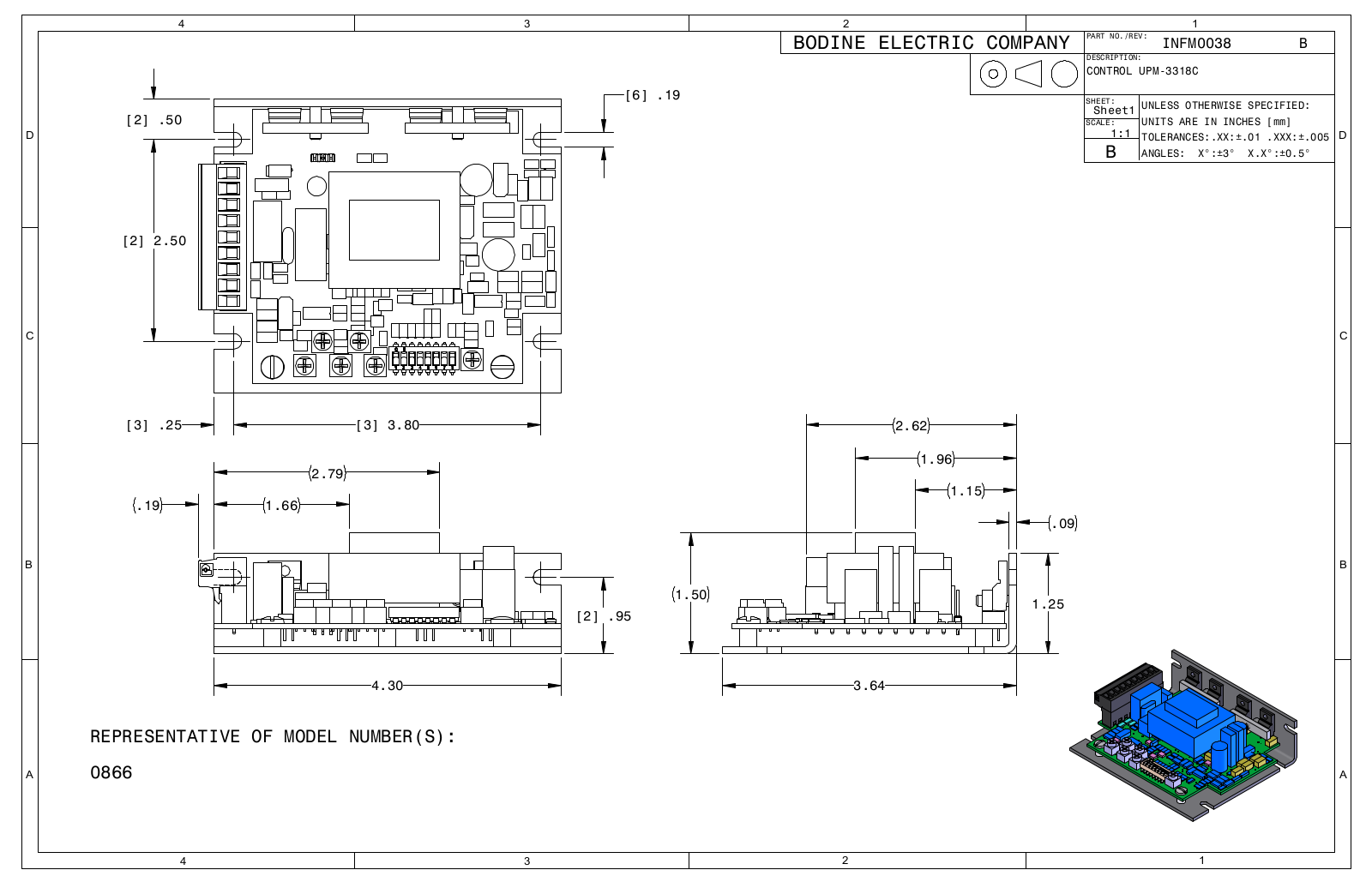 Bodine 0866 Reference Drawing