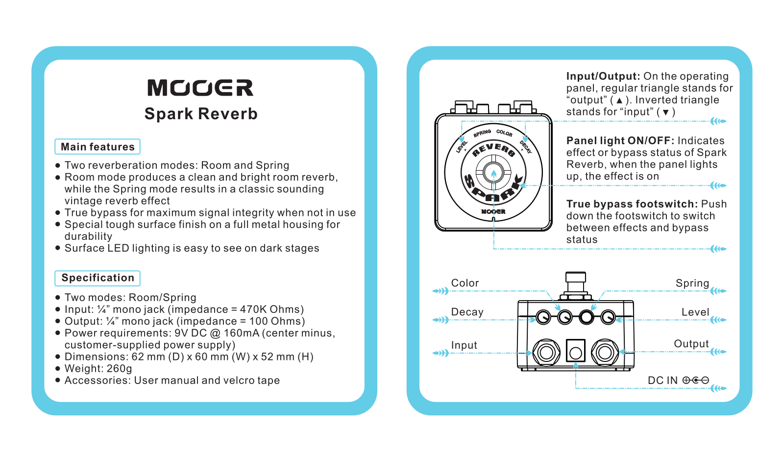 Mooer Spark Reverb Owner`s Manual