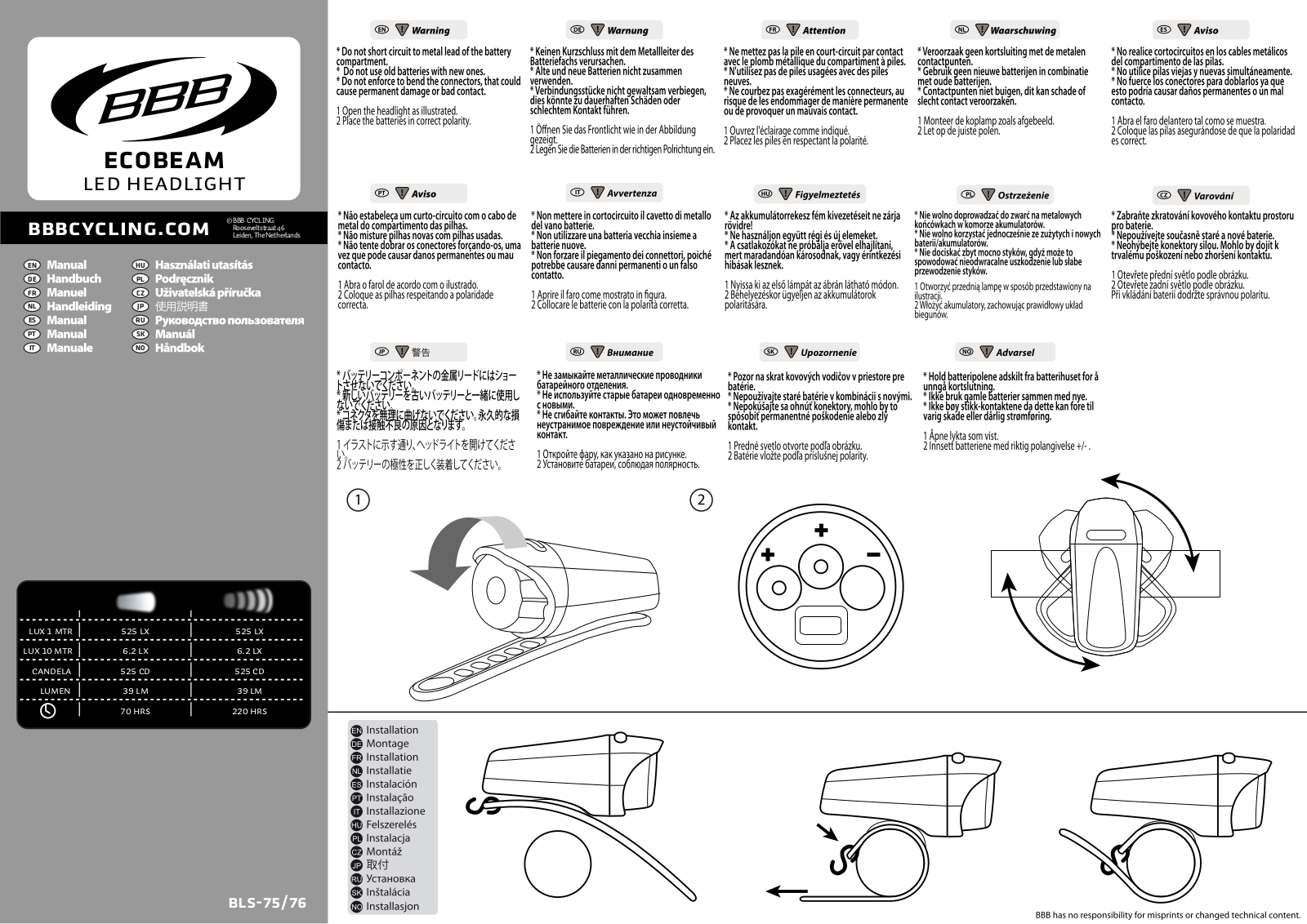 BBB BLS-76 User Manual