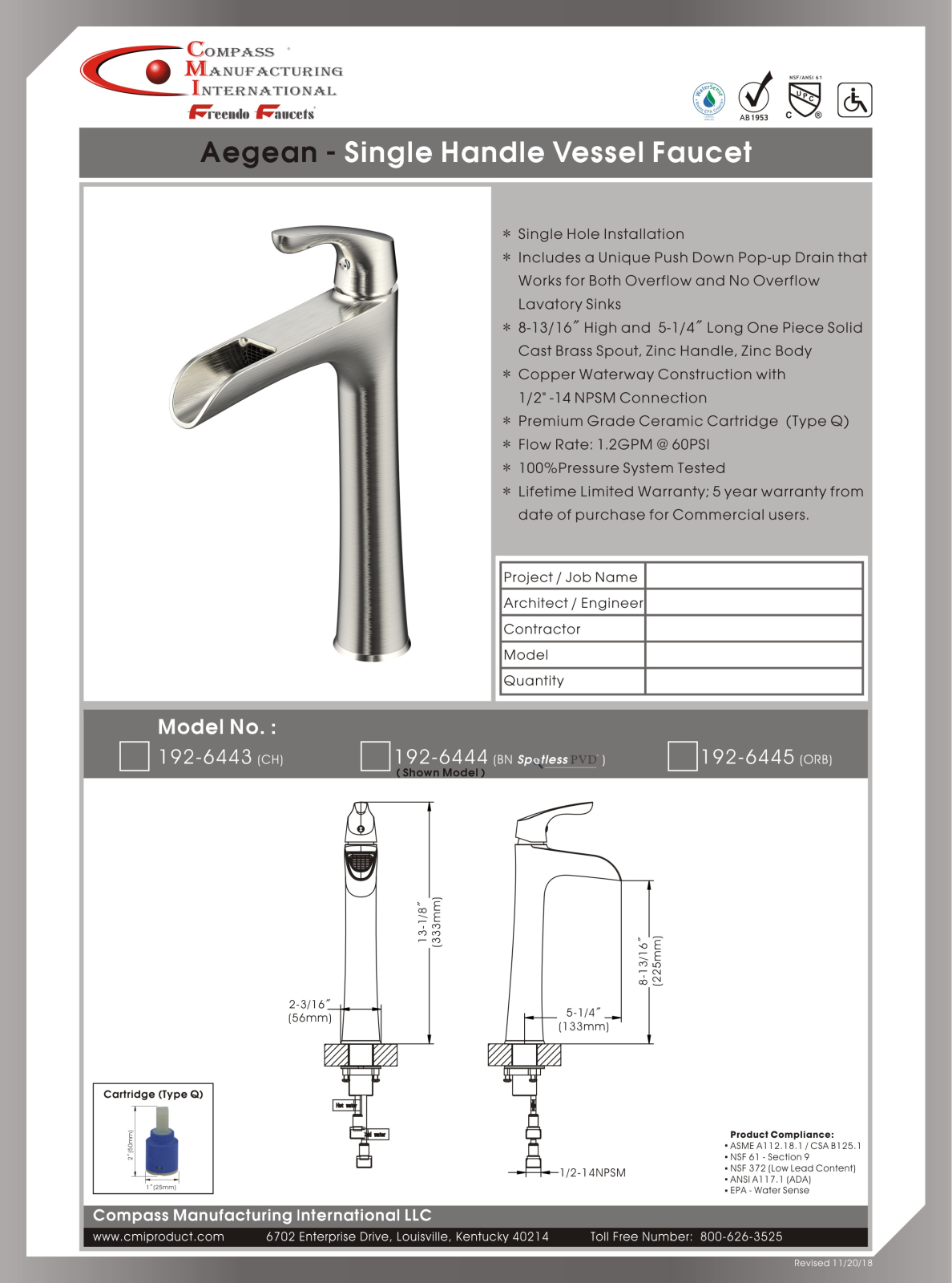 CMI QMV10087 Specifications - ManualMachine.com