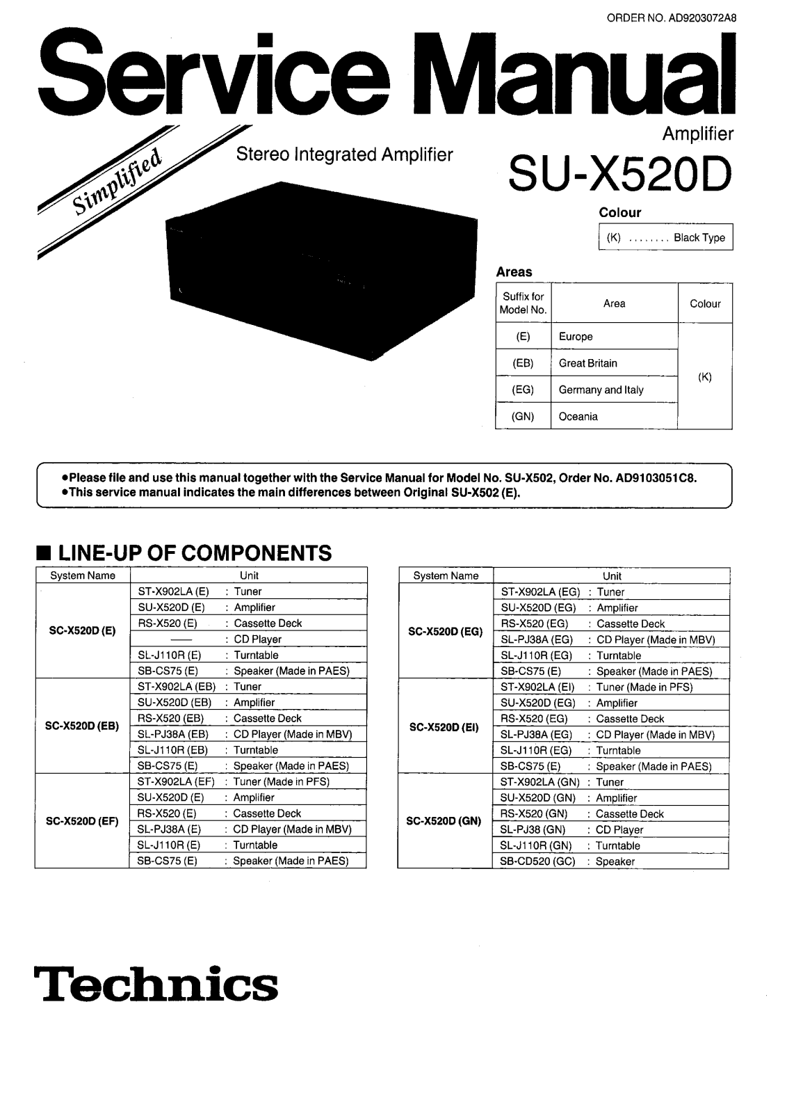 Panasonic SUX-520-D, SUX-520-D Service manual
