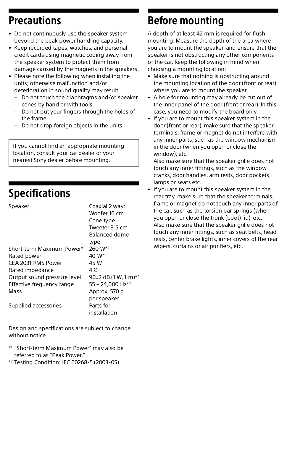 Sony XS-FB162E Users guide - ManualMachine.com