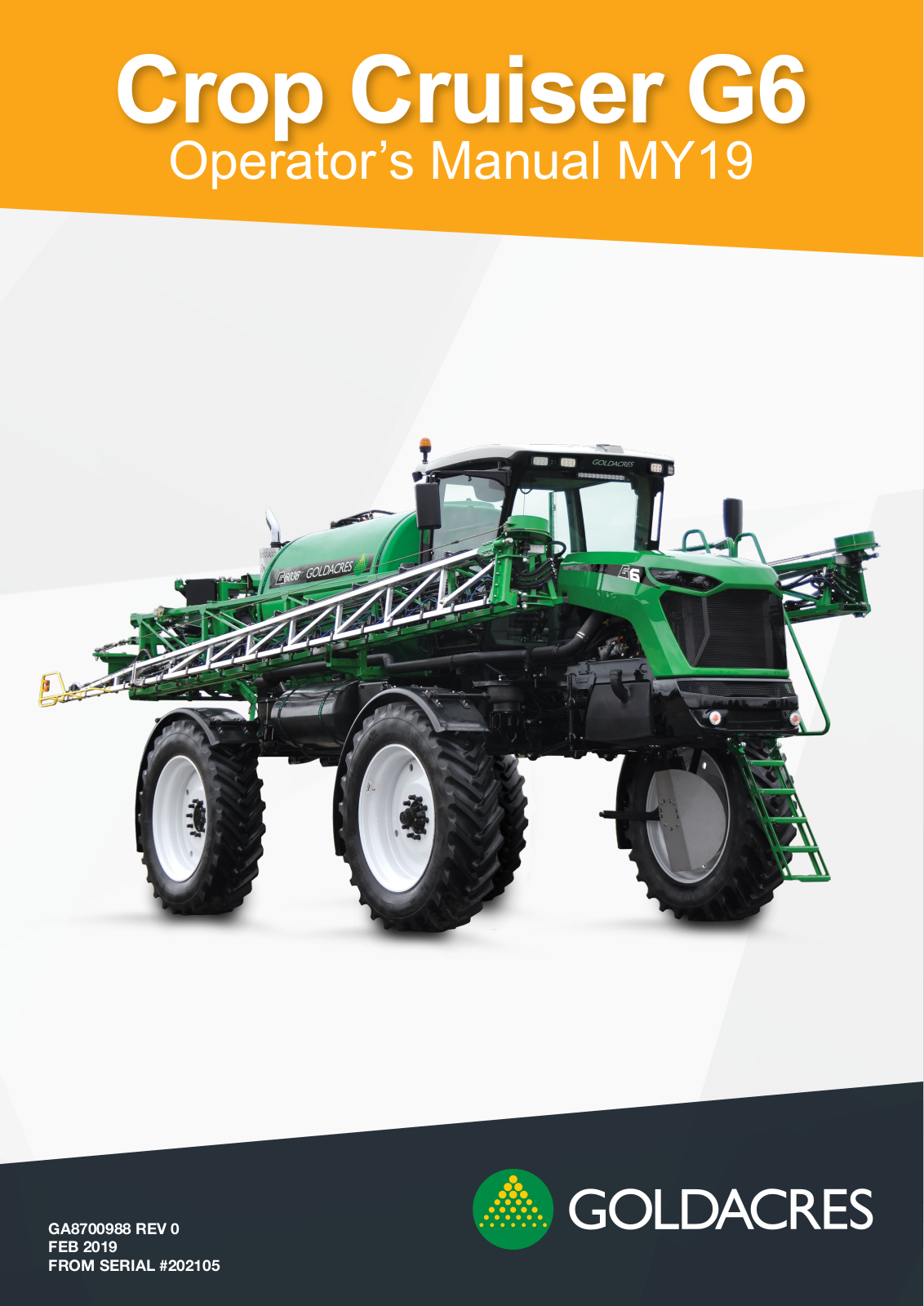 Goldacres Crop Cruiser G6 Operator's Manual