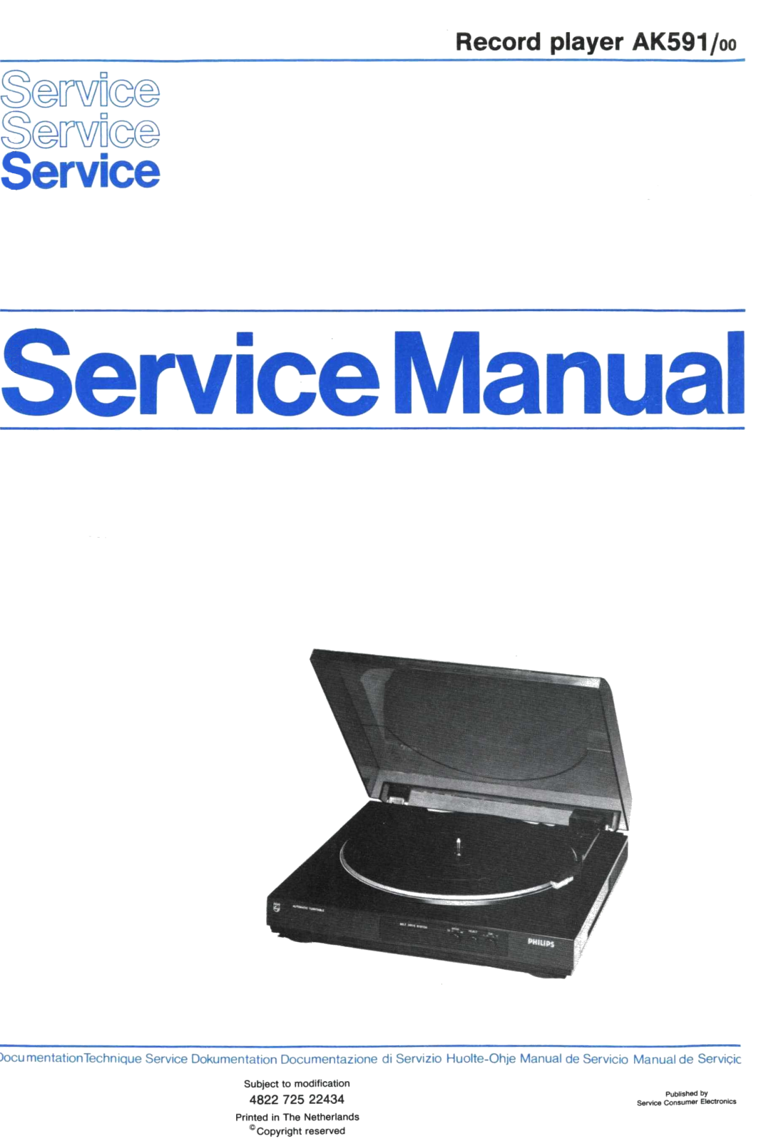 Philips AK-591 Service Manual