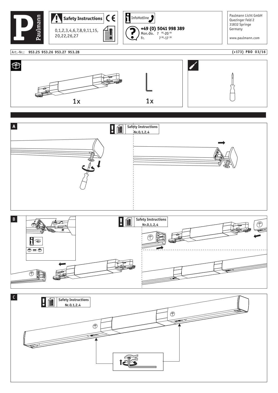 Paulmann 953.25 operation manual - ManualMachine.com